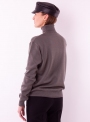 Женский серый свитер гольф плотной вязки