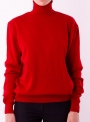 Женский красный свитер гольф плотной вязки