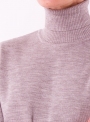 Женский серый свитер гольф плотной вязки