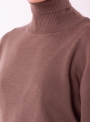 Жіночий коричневий светр гольф щільної в'язки