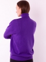 Женский фиолетовый свитер гольф плотной вязки