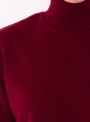 Женский бордовый свитер гольф плотной вязки