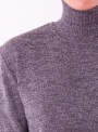 Женский серый меланж свитер гольф плотной вязки