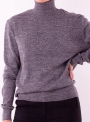 Жіночий сірий меланж светр гольф щільної в'язки