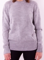 Женский серый меланж свитер крупной вязки