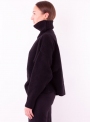 Женский черный свитер крупной вязки
