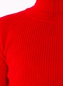 Жіночий червоний светр гольф тонкої в'язки