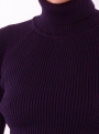 Жіночий темно-синій светр гольф тонкої в'язки