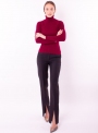Жіночий бордовий светр гольф тонкої в'язки
