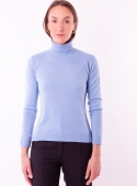 Женский свитер гольф Милано голубого цвета тонкой вязки