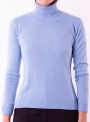 Жіночий светр гольф Мілано блакитного кольору тонкої в'язки