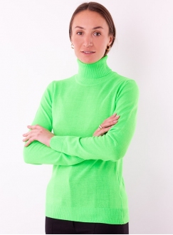 Жіночий светр гольф Мілано салатового кольору тонкої в&#039;язки
