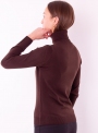 Женский свитер гольф Милано темно-коричневого цвета тонкой вязки