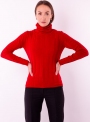 Жіночий светр гольф червоного кольору  тонкої в'язки