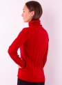 Жіночий светр гольф червоного кольору  тонкої в'язки