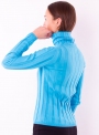 Жіночий светр гольф бірюзового кольору  тонкої в'язки