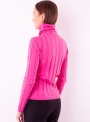 Жіночий светр гольф малинового кольору  тонкої в'язки