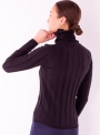 Женский свитер гольф черного цвета тонкой вязки