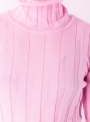Женский свитер гольф розового цвета тонкой вязки