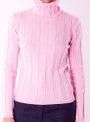 Женский свитер гольф розового цвета тонкой вязки