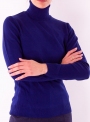 Жіночий светр гольф Мілано синього кольору тонкої в'язки