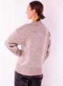 Женский бежевый меланж свитер крупной вязки