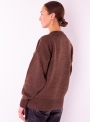 Женский коричневый свитер крупной вязки
