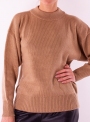 Женский светло коричневый свитер крупной вязки