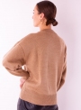 Женский светло коричневый свитер крупной вязки
