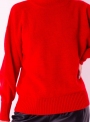 Женский ярко красный свитер крупной вязки