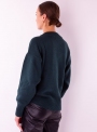 Женский темно зеленый свитер крупной вязки