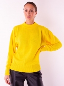 Жіночий жовтий светр грубої в'язки
