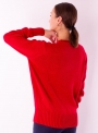 Жіночий червоний светр грубої в'язки