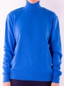 Жіночий блакитний светр гольф щільної в'язки