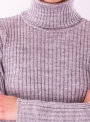 Женский серый свитер гольф тонкой вязки