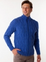 Men's jeans cardigan in volumous knit