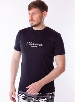 Чоловіча футболка чорного кольору з надписом