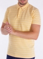 Мужское хлопковое поло желтого цвета в полоску