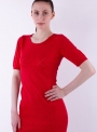 Вязаное летнее платье красного цвета