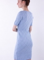 Вязаное летнее платье голубого цвета