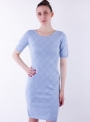 Вязаное летнее платье голубого цвета