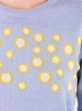 Жыноча футболка синього кольору з квітковим візерунком