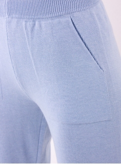 Женские вязаные брюки голубого цвета