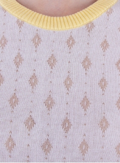 Женский джемпер в ромб молочно-желтый