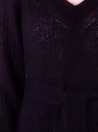 В`язана жіноча джемпер-сукня чорного кольору з поясом