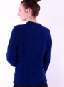В`язаний жіночий джемпер синього кольору з мохеру