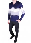 Sweater cotton white-blue