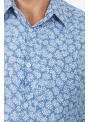 Shirt blue with flowers