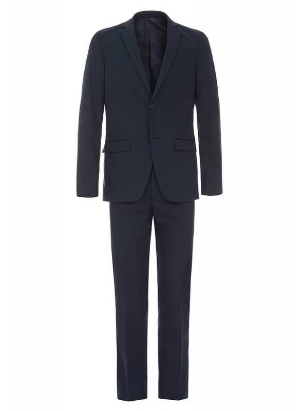 Men's Suit Dark Blue Cotton Suit