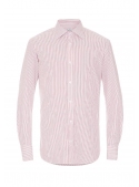 White classic shirt in red stripes